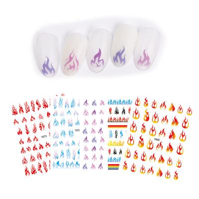 China Easy Apply New Top Hot Selling MERRY Decals Flame Nail Stickers Art Nail Decals 1069-1074 for sale