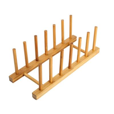 China Sustainable Dish Drainer Storage Dish Organizer Bamboo Dish Drying Rack Holder for sale