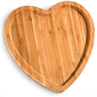 China Heart Shaped Bamboo Wholesale Cheap Eco Friendly Sustainable Tray Plate for sale