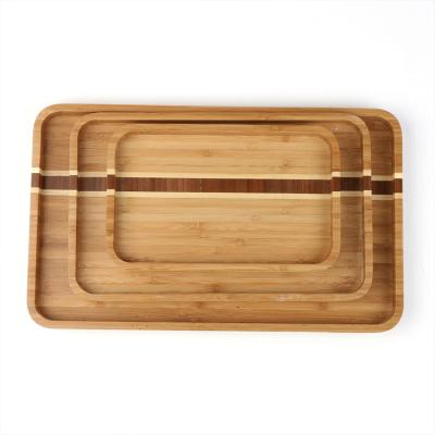 China Sustainable Multi-size Breakfast Snack Cake Dish Bamboo Wooden Dish Dish for sale