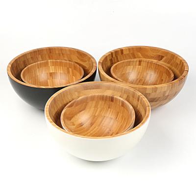 China Sustainable Color Printing Lacquer Bio Bamboo Fiber Salad Bowl Supplier for sale