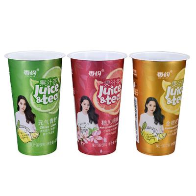 China Disposable 18oz Disposable Plastic Drink Cup IML Label Hot Drink Cups Customized Printing for sale