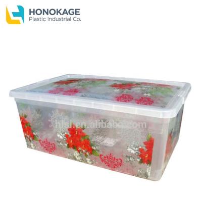 China Sedex Viable Eco Friendly IML Authentication Disposable Packaging Custom Logo Printed Rectangle Plastic Shoe Storage Box Clearly for sale