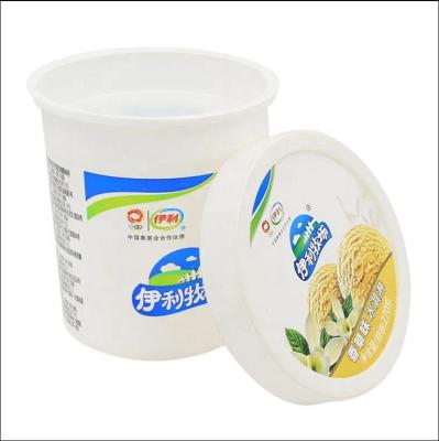 China IML 270g Disposable Eco-Friendly High Quality Plastic Disposable Ice Cream Cups, Plastic Ice Cream Tub With Lid for sale