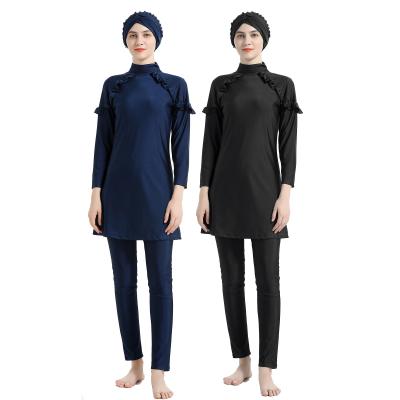 China Wholesale Full Coverage 3 Pieces Set Hijab Islamic Clothing Turban Long Sleeve Modest Swimsuit for sale