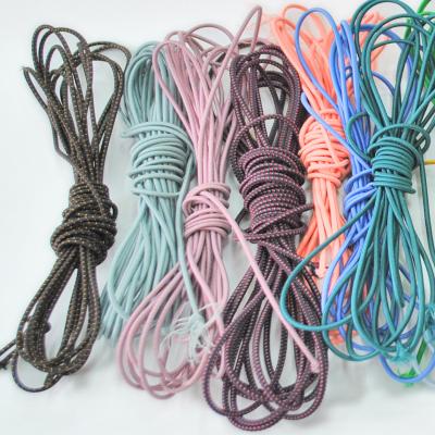 China High Elastic 2mm 3mm 5mm Diameter Elastic Custom Rubber Ties Latex Strong Twine Braided Rope For Outdoor Hoodie Wear for sale