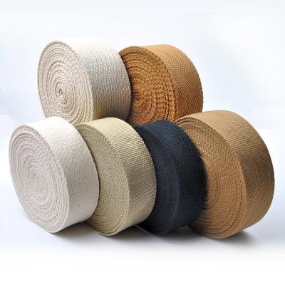 China 25mm 35mm 40mm 100% Pure Cotton Webbing Strap Viable Belt For Belt for sale