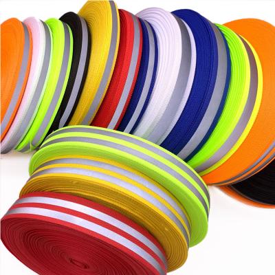 China Viable Wholesale Custom Nylon Webbing Polyester Strap Reflective Webbing Tape For Security Use for sale