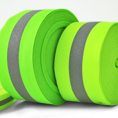 China Factory Durable High Visibility Reflective Tape Safety Adjustable Elastic Band Tape For Garment Reflective Material Outdoor Sports for sale