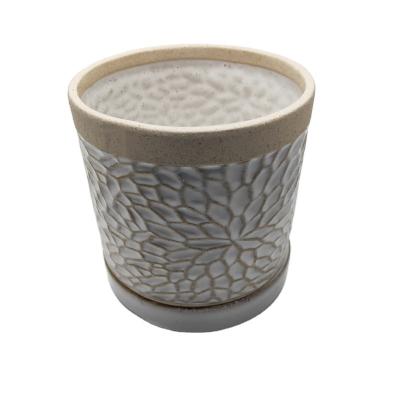 China Matt Surface Cylinder Succulent Modern Ceramic Pots for Indoor Tabletop Common Planters for sale