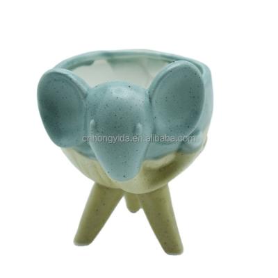 China Ceramic Craft Elephant Plant Desktop Pot for sale