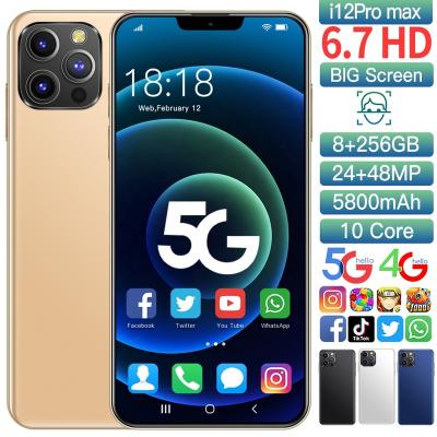 China Dual SIM Card Hot Sell Mobile Phone i12 Pro Max Unlocked Full Screen 3G Phone Call With Dual Sim Battery Mobile Phone for sale