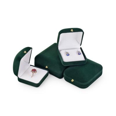 China Luxury Velvet Velvet Packaging Jewelry Box With Logo Ring Earring Bracelet Necklace Jewelry Box for sale