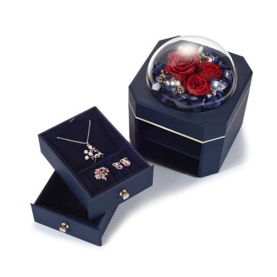 China Durable Popular Pendant Jewelry Gift Boxes Jewelry Ring Boxes With Flower for sale