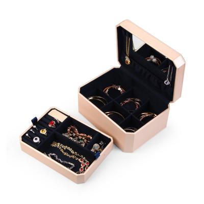 China Handmade Fashion Leather Custom Logo Travel Jewelery Case For Storage for sale