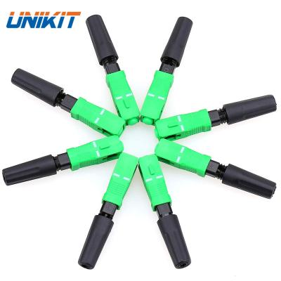 China FTTH Delivery Fast SC APC UPC SM Green Fiber Optic Assembly Fast Connector For Drop Butterfly Cable Fiber Optic SC Fast Connector for sale