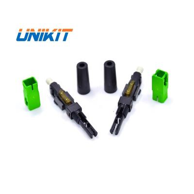 China FTTH Repeated Use SC APC Single Mode UNIKIT Screw Tail Type Fiber Optic Quick Connector For Drop Cable Fiber Optic Quick Connector for sale