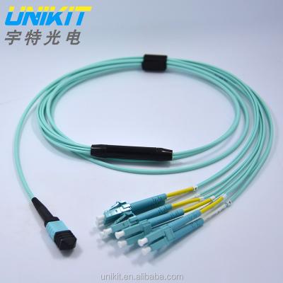 China FTTX Mtp Mpo LC Om3--8 Core Mpo LC Om3 For Cable Distribution Round Cable Pre Terminated Mpo/Mtp Patchcord for sale