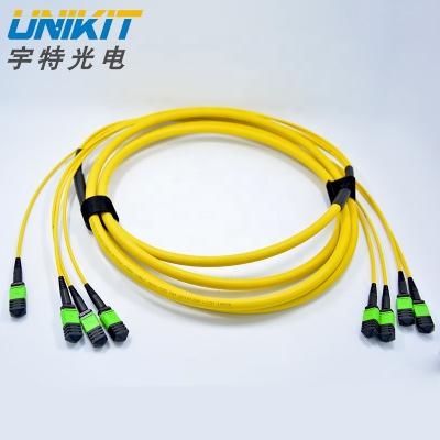 China FTTX 48 Core SM MPO Sheath Tape Fiber Optic Cable Flat Fiber Jumper Connector Terminating MTP MPO MPO Cable for sale