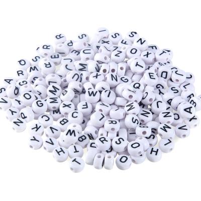 China For crafts china supplier 4x7mm diy acrylic round alphabet beads for jewelry making for sale