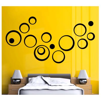 China Minimalist 5pcs Diy Home Decor 3D Wall Backgroud Gold Round Sticker Wall Mirror for sale