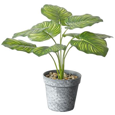 China Nordic Plastic Green Faux Monstera Artificial Potted Plants For Living Room Decoration for sale