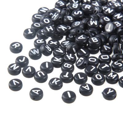 China For crafts factory supply 4x7mm acrylic round flat alphabet letter beads diy 1000pcs for diy crafts for sale