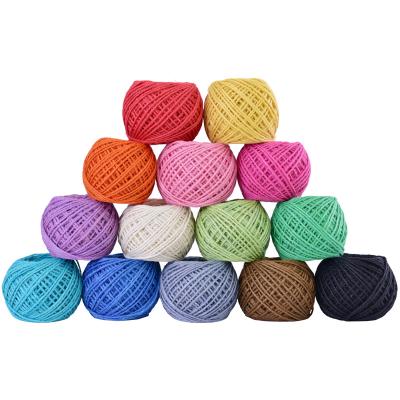 China Home Decoration & Hand Open Multicolor Twisted Hemp Cording Yarn Jute Twine For DIY Decoration for sale