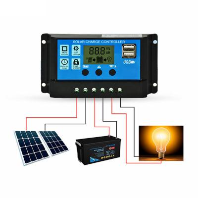 China Solar System Controller 12V/24V/48v 10A/20A/30A Solar Controller Manual PWM Solar Charge Controller for sale