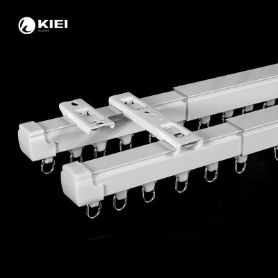 China KIEI Casual Metal Laying Ceiling Mount Curtain Track Gliders Tracking Sola Powered Bendable Curtain Tracks for sale