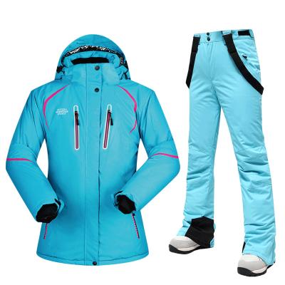 China Women Breathable Ski Suit Winter Ski Jacket And Pants Breathable Windproof Waterproof Female Snow Sets Skiing And Snowboarding Suits Brands for sale