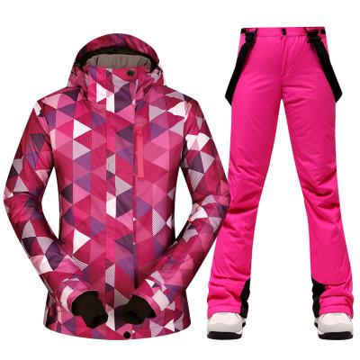 China 1 Winter Breathable Ski Suit Women Windproof Waterproof Female Snow Jacket And Pants Women Skiing And Snowboarding Jacket Brands for sale