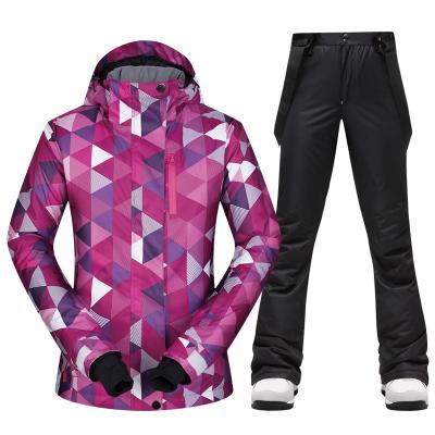 China Ski Suit Women Brands Winter Breathable Promotion Ski Sets Waterproof Windproof Snow Sets Jacket And Pants Female Snowboarding Suits for sale