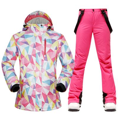 China Ski Suits Women Winter Brands Breathable Sets Ski Jacket And Pants And Waterproof Breathable Outdoor Female Suits Snowboarding for sale