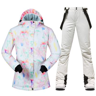 China 2021 Ski Suit Adult Women Winter Waterproof Breathable Snowboard Jacket Bibs Warm Pants Wraps Heavy Duty Outdoor Snowboarding Suit for sale