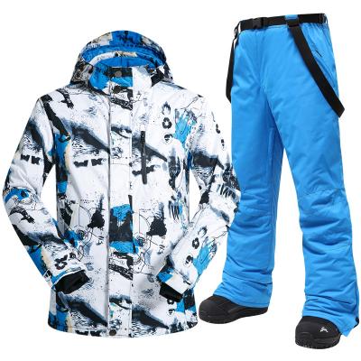 China 2021 New Men's Breathable Ski Suit Winter Snowboarding Jacket And Pants Male Sets Breathable Windproof Waterproof Outdoor Warm Snow Suit for sale