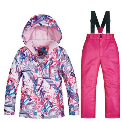 China 2021 High Quality Breathable Ski Suit Kids Ski Suit Super Warm Girls Ski Jacket Pants Set Waterproof Snowboarding Jacket Children Winter for sale