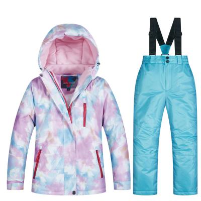 China 2021 New Girls Ski Suit Waterproof Kids Skiing Breathable Cropped Jacket Pants Clothes Snowboarding Thermal Winter Outdoor Skiing -30 Degree for sale