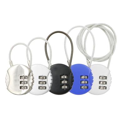 China 9931A Zinc Alloy Carabiner Zinc Alloy Body With Spring Cable Multifunctional Suitcase Luggage TSA Combination Cable Lock for sale