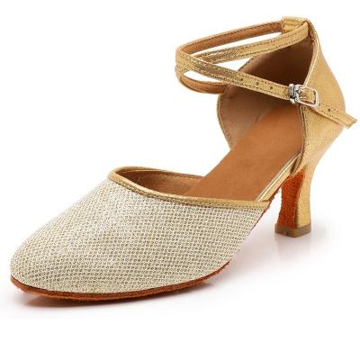 China Fashion/Comfortable/Durable Ballroom/Salsa Dance Shoes Woman Gold Dance Waltz Shoe for sale