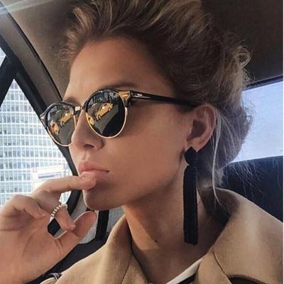 China Fashion sunglasses shade 2021 small women round frame sunglasses color lens vintage custom unisex sunglasses for sale