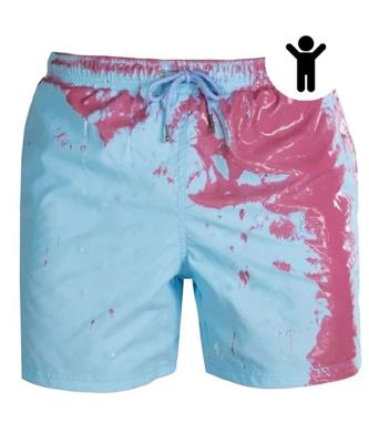 China Breathable Swim Trunks Kids Boys Designer Famous Brand Color Change Link Front Children Swim Trunks for sale