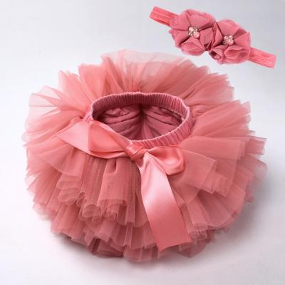 China Anti-wrinkle Newborn Baby Princess Party Dress With Flower Headband Tutu Dress Set for sale