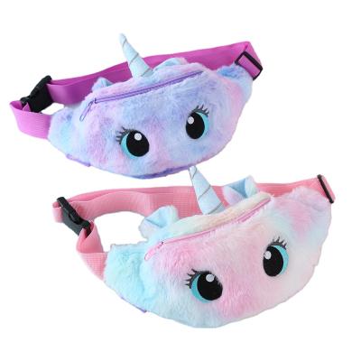 China Anti-theft Children Bag Large Unicorn Plush Fanny Pack Cute Eyes One-Shoulder Cross - Body Bag Student Cute Breast Bag for sale