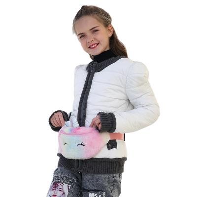 China Anti-theft Children Bag Unicorn Children Plush Fanny Pack Cute Eyes One-Shoulder Cross Big - Body Bag Student Cute Breast Bag for sale