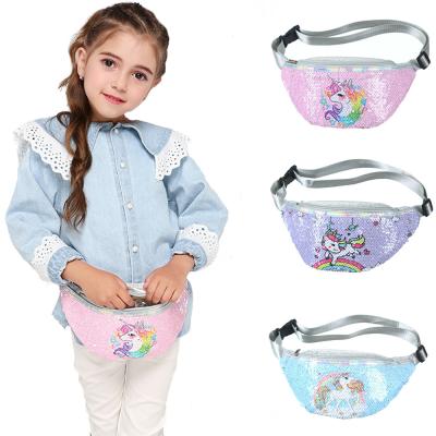 China Anti-theft Bag Student Unicorn Sequin Cartoon One-Shoulder Crossbody Bag Kids Cute Breast Bag for sale