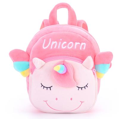 China The Other 2021 Cute School Bag Hot Selling Amazon Unicorn Backpack Kids Bag Soft Push Unicornio De Peluche Zipper For Children for sale