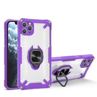 China Magnetic Bumper Car Phone Armor Case PC TPU Bumper Shockproof Phone Bracket For iphone 11 pro Max Mobile Cover for sale