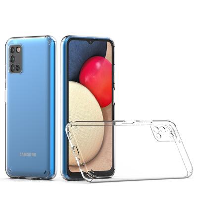 China shockproof & Fashion For Samsung Galaxy A03S Case Precision Hole Clear Crystal Acrylic Clear Fit Protective TPU Gel Case for sale