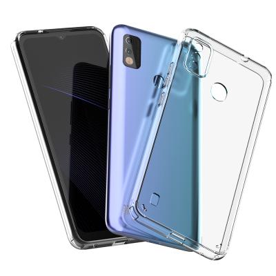 China Shockproof For ZTE A5 2020 Phone Case Fit Clear Precision Hole Crystal Acrylic Clear TPU Gel Protective Case For ZTE A3 2020 for sale